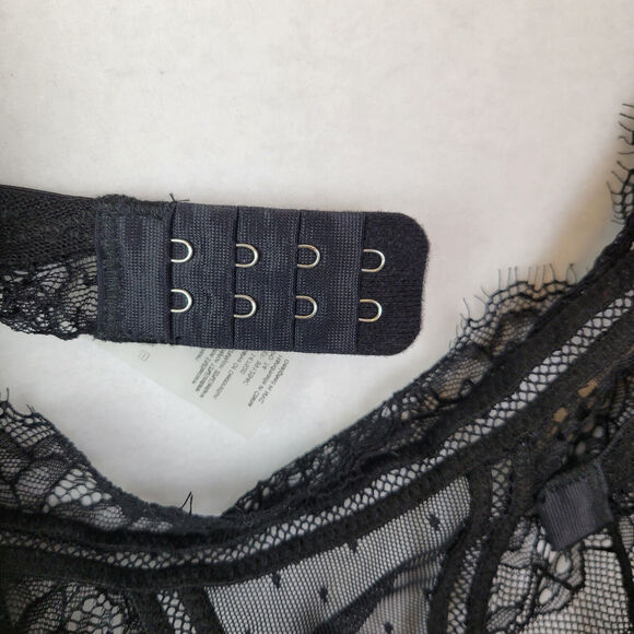 Thistle and Spire Womens Amore Lace Bra Underwire Sheer Size XS+ Black Corset - Picture 9 of 10